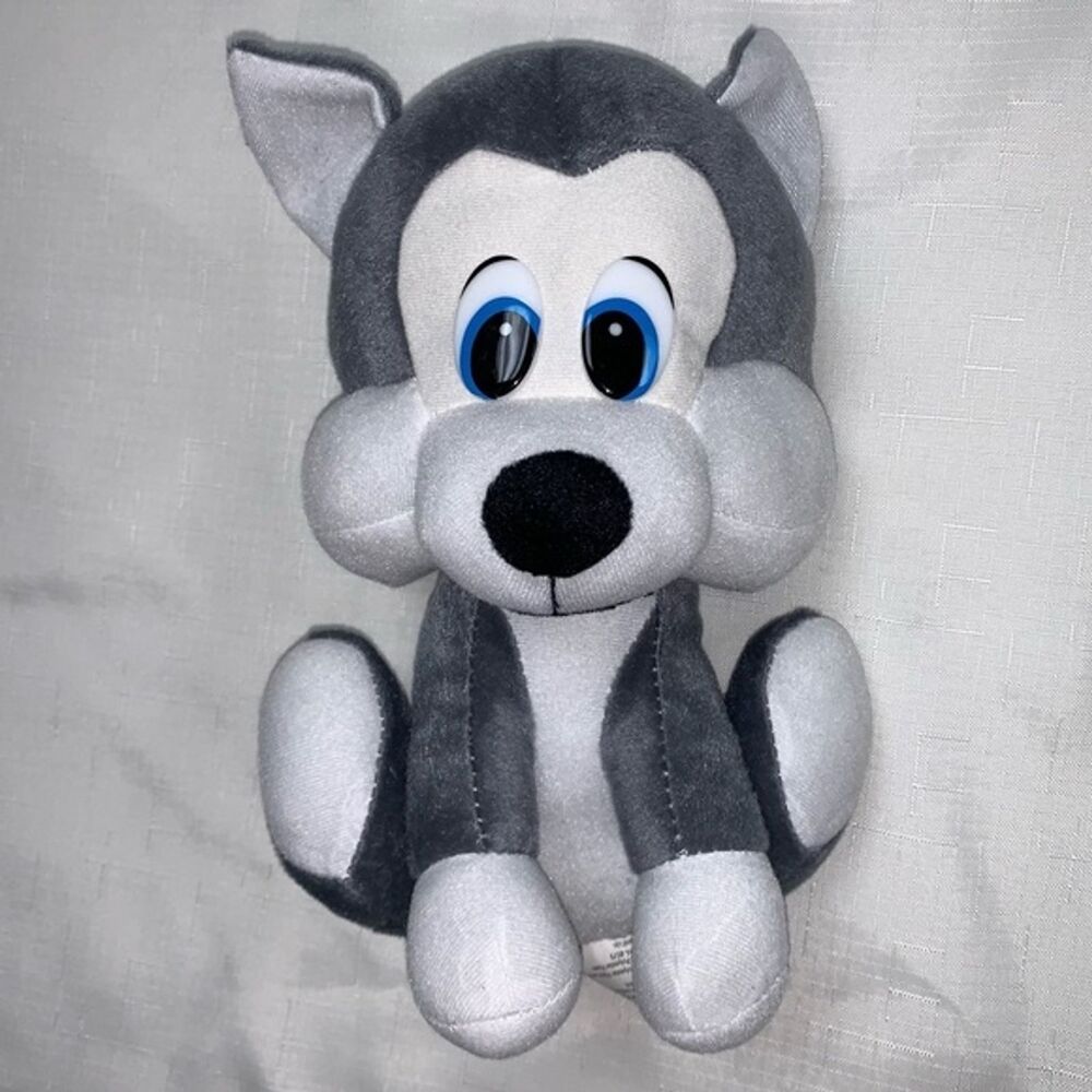 Gray Wolf Dog Plush Stuffed Animal 10” Peek A Boo Toys Stuffie Plushy